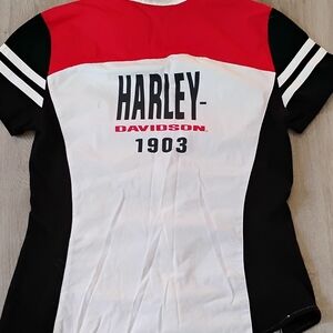Harley-Davidson Red, Black, and White Tee